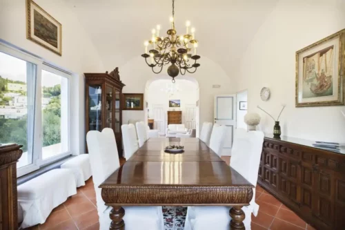 Dining room in private home in Capri