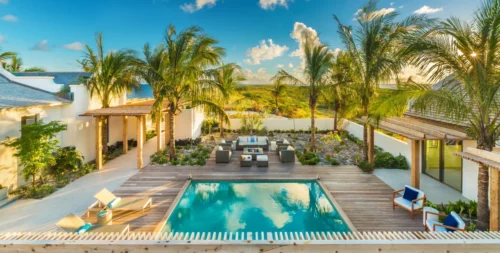 Panoramic terrace in home in Bahamas Caribbean