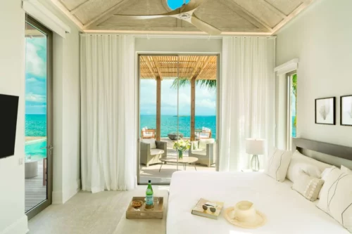 Luxury bedroom with King bed in house in Bahamas Caribbean