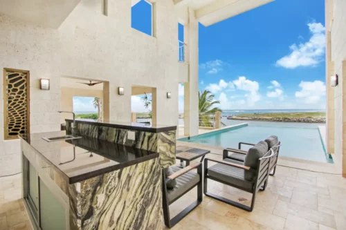 Oceanview bar area in home in CapCana