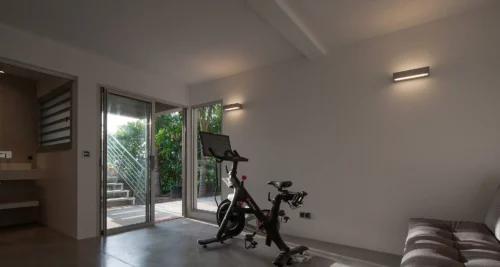 Private gym in luxury villa in St Barth