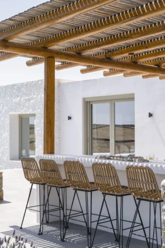 Bar area in private home in Mykonos