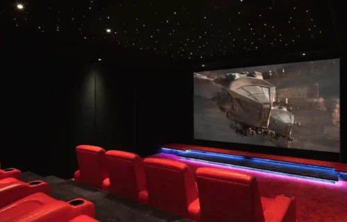 Private cinema room in luxury villa in St Barth