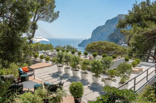 Panoramic terrace in villa in Capri