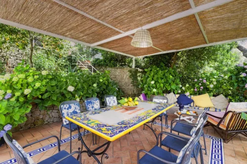 Dining room in private villa in Capri