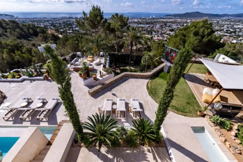 Panoramic terrace in villa in Ibiza