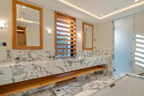 Luxury bathroom in private villa in south of France