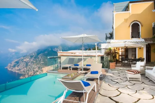 Infinite pool overlooking the Sea in Amalfi Coast