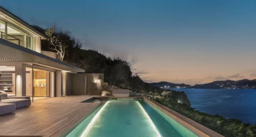 Infinity pool with ocean view in St Barth