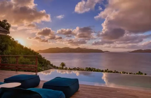 Panoramic terrace in villa in St Barth