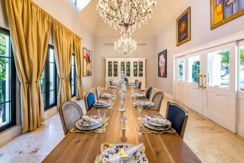 Dining room in private villa in Casa de Campo