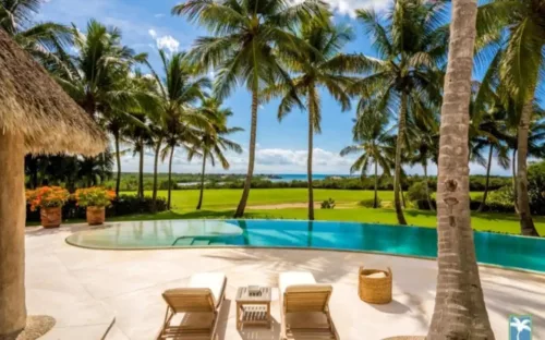 Infinity pool with ocean view in a villa in La Romana Dominican Republic