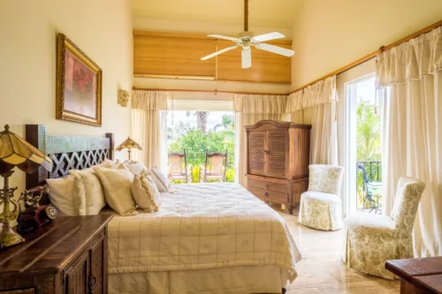 Bedroom with king bed in luxury Home