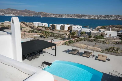 Panoramic terrace in Home in Mykonos