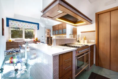 Professional luxury kitchen in Home in Positano