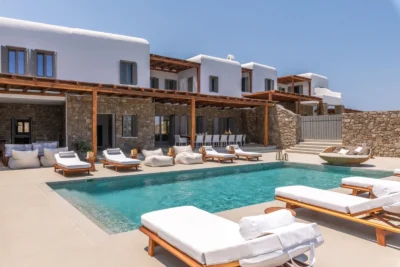 Relax area in luxury villa in Mykonos Town