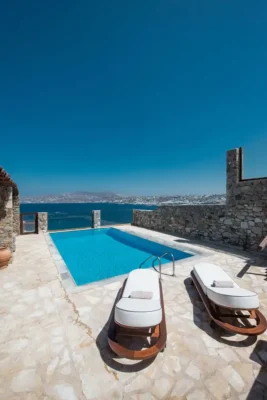 Panoramic terrace in villa in Greece