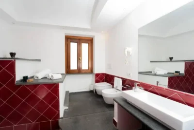 Luxurious bathroom in private villa in Positano