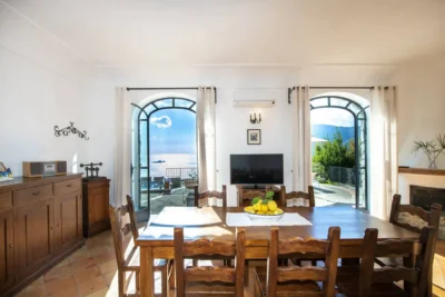 Dining room in private villa in Positano